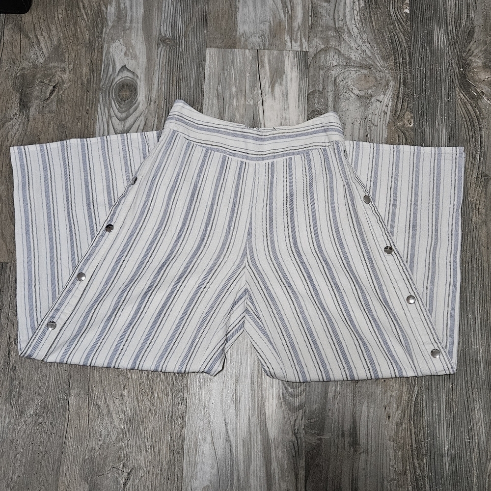 Aqua wide leg high rise pants size small linen blend